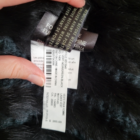 BNWT RUDSAK knit rabbit fur vest ombre green and black - Picture 10 of 14
